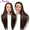 Mannequin Heads Human Model Head Hairstyle 26-дюймовые волосы 100% качественная синтетическая тренировка кукла Human Forme Q240510