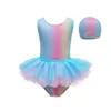 Sydostasiatisk stil ett stycke badkläder för barn flickor söt prinsessa balett tutu baddräkt med glitter lilla flickor strand barn 240511