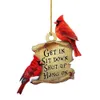 Acrylic Christmas Red Forever Bird Pendant Ornament Car Chandelier Hanging Decoration Fy5873 1201