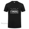 Men's T-Shirts Summer Men Casual TShirt Funny Gk It Works on My Machine Graphic Tshirts Male O Neck Oversized Ts Computer Programmer Top T240510