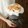 Fleurs décoratives faites à la main le savon de simulation immortelle bouquet rose objet fini décoration de maison mariage anniversaire middoyer