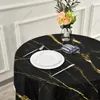 Tanta de mesa de mármore preto panos redondos de ouro para restaurante de cozinha em casa mesas de jantar manchas impermeáveis e toalha de mesa resistente a rugas