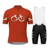 Os fãs tocam camisetas laranja camisa de bicicleta Orange Set 2023 masculino de mangas curtas MTB Uniform ROPA Maillot Ciclismo Roupas de verão Q240511