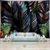 Tapisserier Natural Landscape Tapestry Tropical Leaf Palm Room Decoration Eesthetics Green Home Decor Bohemian Boho Mural Wall Hanging