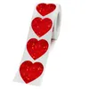 Party Favor Red Heart Stickers Valentine's Love Sticker Wedding Envelops Gift Accessories 500 Labels per rol Halloween Kerstmis