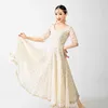 Vêtements ethniques Nouveaux femmes Dance du ventre élégant robe beige traditionnelle costume de style bollywood bollywood performance costume dql3808l2405