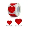 Party Favor Red Heart Stickers Valentine's Love Sticker Wedding Envelops Gift Accessories 500 Labels per rol Halloween Kerstmis