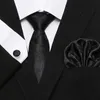 Cravate de cou Ensemble luxe 7,5 cm Mariage de bureau 100% Tie en soie