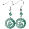 Bengelen oorbellen natuurlijk a-grade jade blauw water herten s925 zilver ingelegde jadeite stenen dames geschenken met je sieraden onderweg