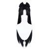 Jeu de fournitures de fête Naraka: Bladepoint Yu Linglong Cosplay Wig Femmes Girls Black Color Hair Halloween Gift
