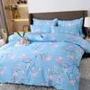 Sängkläder sätter Magnolia Floral Däcke Cover Set Botanical Flower Branches Reversible Bed Coverpillowcase Twin/King Blue Quilt