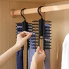 Tie hanger roteerbare stropdas opslagrek garderobe organisator 20 rijen grote capaciteit riem haken kast skidproof klem 240506