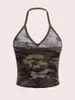 Tanks pour femmes suspendues girl y2k woman sling camouflage classique halter tops esthétique emo vintage street slim hip hop skinny singulet