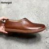 Chaussures décontractées en cuir marron