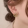 Brand Designers Studs oreille Pierce Fashion Fashion Femmes Double Goux de lettre G Gold 24k