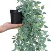 Fleurs décoratives plante suspendue artificielle réaliste faux eucalyptus feuille de feuille en pot en pot décorations de fête extérieure intérieure