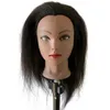 Schaufensterpuppenköpfe 100% echtes Haar Afrikanische Schaufensterpuppe Friseur Training Head Professional Salon Praxis Friseur Styling Tool Q240510