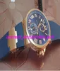 Luxury Watch 43 mm Blue STRAP en caoutchouc 266673 Romen Dial Rose Rose Gold Steel Lozel Automatic Mens Watches Classic Wrist Wrists Real PO5761545