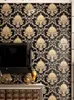 Papéis de parede 3d de alta grau Black Gold Luxury Composto textura metálica Damask Papel de parede Decoração moderna do quarto para sala de estar para sala de estar
