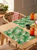 Bordmattor 4/6 datorer Summer Tropical Palm Leaves Placemat Kitchen Home Decoration Dining Coffee Mat