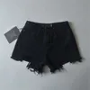 Europe et Amérique Shorts féminins High Street Designer Tranton Summer Summer Top Denim Shorts pour femmes Shorts en jean noir