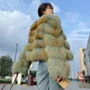 Fur en fourrure d'automne hiver en manteau femme épaisse veste en peluche chaude afflux épissé duveteux manteaux mi-longs vêtements féminins t902