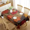 Table de nappe de tissu au thème d'automne feuilles rectangle rectangle Couverture pour pique-nique à salle à manger décoration de cuisine de cuisine