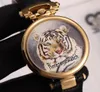 NEU BOVET FLEURIER AMADEO 46mm Schweizer Quarz Herren Uhr 18k Gelbgold Tiger Tattoo Lackiertes Zifferblatt Ledergurt Uhr TimeZonewat7206728