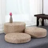 Travesseiro tatami palha tecendo ioga cadeira de cadeira de assento na janela de tapete meditando weave redondo