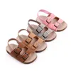 Sommar baby sandaler babyskor imitation mocka gummi botten ensam anti-halk spädbarn första vandrare baby pojke flickor sandaler 0-18m