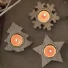 Candlers Wood Tealight Solder Votive Star à cinq points et Snowflake Shape Dinning Table Stand pour la décoration intérieure