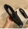 Casual Shoes Concise Women Flats Leisure Comfy Square Toelow Hoof Heels Soft Leather Zapatos Para Mujer Slip-On