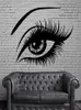 Big Eye Lashes Vinly Wall Stickers Sexiga vackra kvinnliga ögonvägg Dekalinredning Hemvägg Mural Hem Design Art Sticker4672687