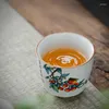 Teaware Set 5sts Ru Kiln Tea Cup Set Ceramic Hand-Painted Bowl Teacup Hushåll Master Chinese Gift