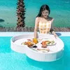 Camp Meubles Bali Célébrité en ligne Plateau flottant rond Round Rattan Heart en forme de panier El Villa Piscine Plaque de pique-nique