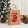 Prezent Kraft Paper Bag Tote Christmas Day Party Stamping Cartoon Snowman