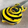 loja personalizada, guitarra elétrica personalizada, cor de guitarra amarela na foto, picape preto, frete grátis