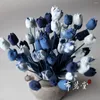 Fleurs décoratives National Wind Blue Dyed Lotus Arrangement de fleurs