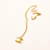 Collier de créateur de marque de luxe 18 carats en acier inoxydable plaqué Gold Colliers Chaîne Chain Double Letter Pendant Fashion Fashion Femme Femme Bijoux Party Bijoux