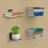 Placas decorativas prateleiras de livros flutuantes invisíveis para parede de estantes de estante de metal de parede de 6 montados multiuso montados