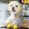 Vêtements pour chiens arcAlcoat arc de saut à capuche transparent chiens de combinaison imperméable Vêtements résistants à l'eau pour poméranie veste