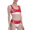 Swimwear féminin Singapour Flag Bikini Summer set en deux pièces de maillot de bain Sport Beachwear pour les femmes