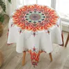 Table Cloth Coffee Round Tablecloth Ethnic Boho Applicable Restaurant Kitchen Wedding Party Outdoor Camping 60 Inches