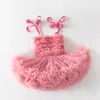 Robes de fille Vêtements de bébé de haute qualité Mignon Robe licou en filet