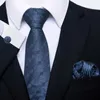 مجموعة ربطة عنق منسوجة 100 ٪ من حرير التعادل مربعات الجيب مربعات كوفلينك