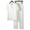 Parcours masculins Large Mens Retro Tracksuit Suisuit 2023 Été White Home Set T-shirt Fashion Mens China 8xl 9xl Q2405010