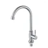 Robinets de cuisine 1pc 304 Évier de robinets en acier inoxydable Single Cold Brackaged Tap Deck Mount G1 / 2 ''