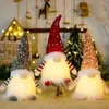 Glowing Home Plush Xmas Toys Gnome Decorations Nytt år Bling Toy Christmas Ornaments Kids Gifts 911