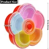 Plates Separable Colored Flower Shaped Fruit Bowl With Lid 6 Compartment Plastic Storage Organizer Serving Container