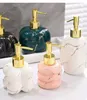 Flytande tvål dispenser schampo flaska rese keramisk gyllene konsistens badrumstillbehör hushåll tom